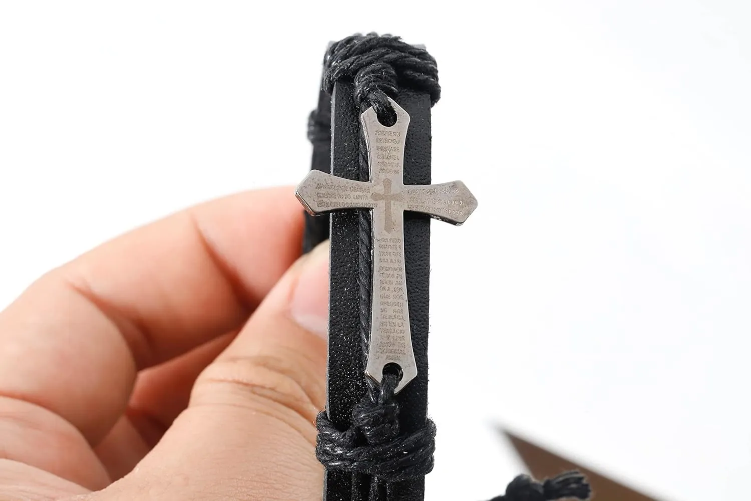 Eigso Leather Punk Rock Cuff Bracelets for Men Women Retro Vintage Chain 80s Wristband Set for Man Woman