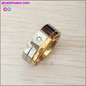 Fashion luxury 8MM rings gold silver plated stainless steel