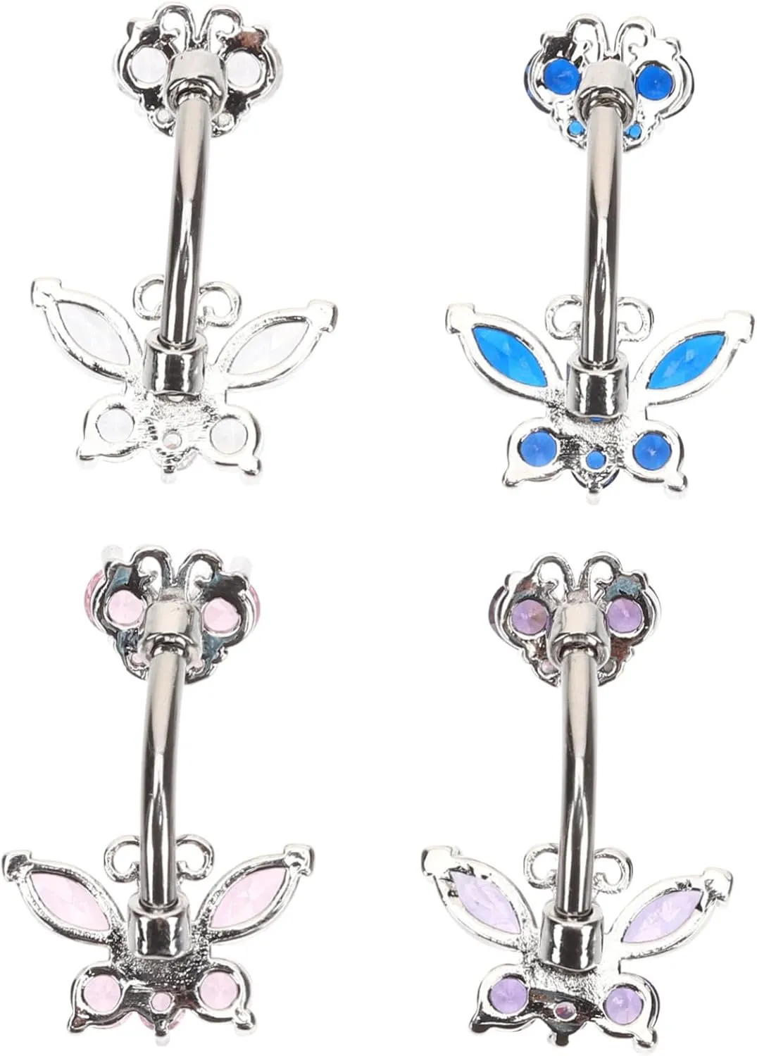 Gatuida Elegant Belly Button Hoop Button Ring Stainless Steel Jewelry for Women Navel Piercing