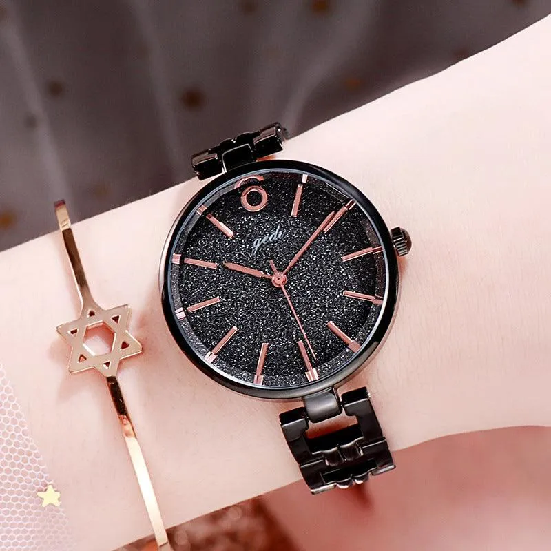 GEDI New Starry Fashion Women's Watch Student Trendy Steel Belt Watch Internet Celebrity Same Simple Ins Style Women's Watch