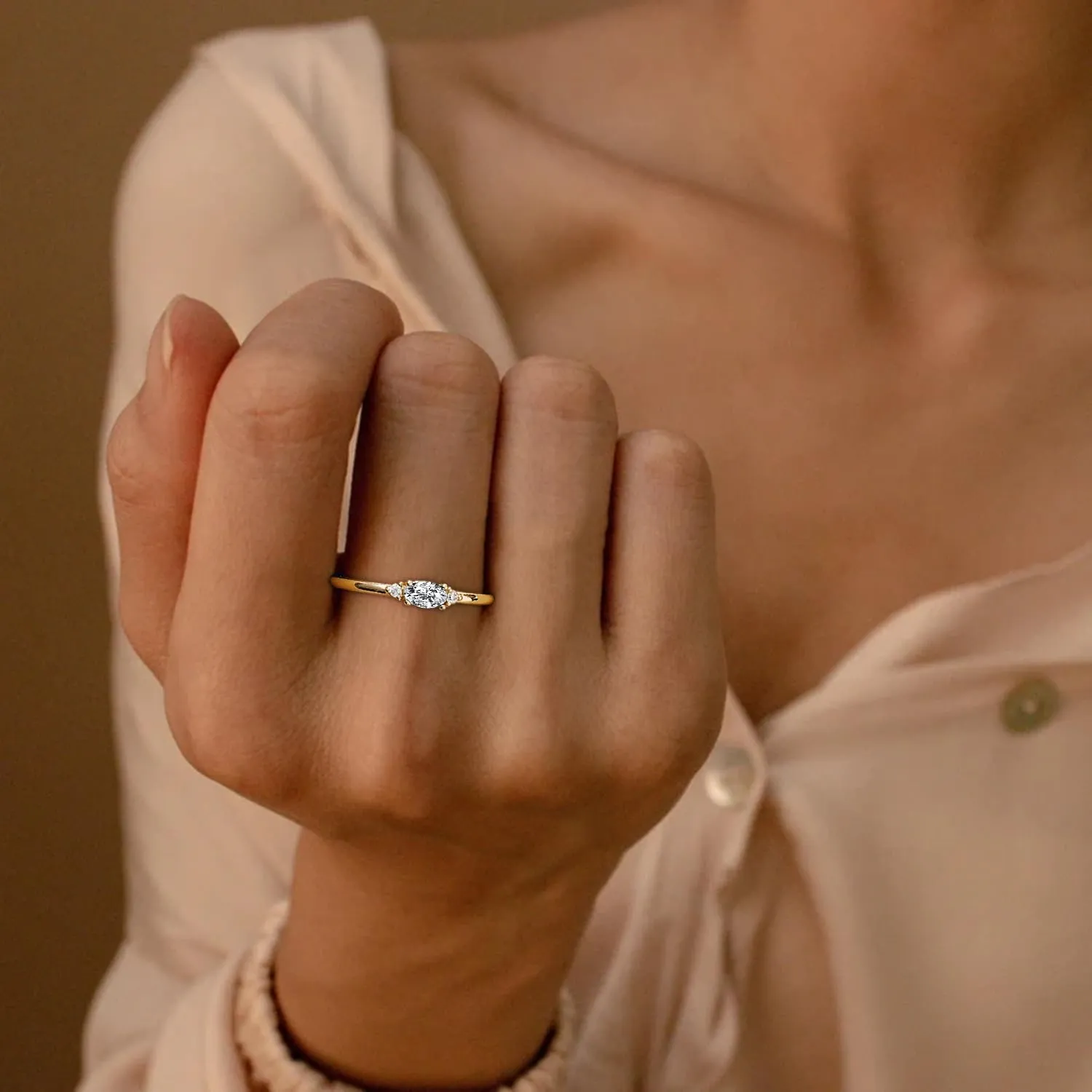 Gold Birthstone Rings for Women Mother Dainty Stackable Gold Rings Non Tarnish Thumb 14k Gold Plated CZ Emerald Green Gemstone Ring Jewelry Birthday Gift for Mom Daughter Band Size 6-11