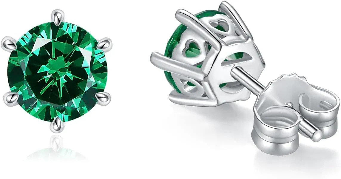 GW 925 Sterling Silver Zircon Ear Studs Lady Earring Ear Stud Earrings for Women