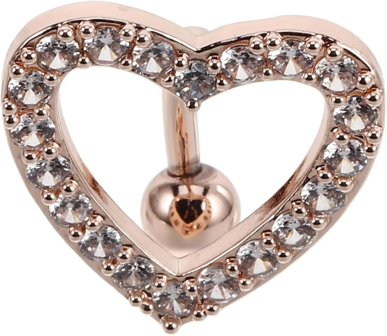 Heart Shaped Belly Button Rings for Women Elegant Navel Piercing Jewelry Sparkling Cubic Zirconia Body Chains Fashionable Fake Belly Piercing Accessory