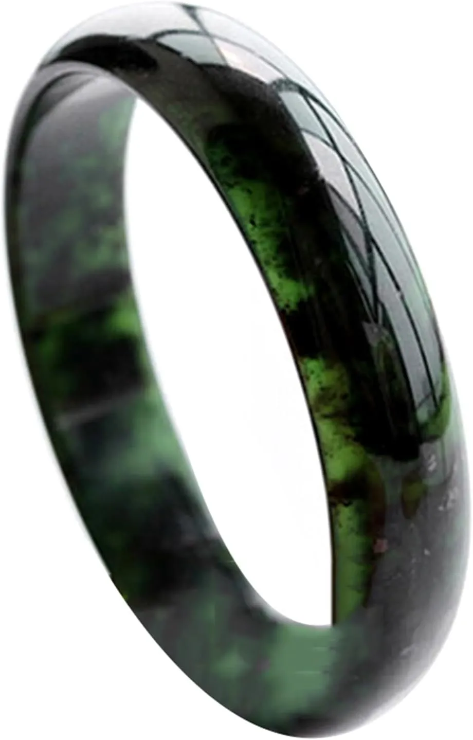 Jade Bangle Bracelet for Women Feng Shui Dark Green Bangle Woman Good Luck Wealth Bracelet