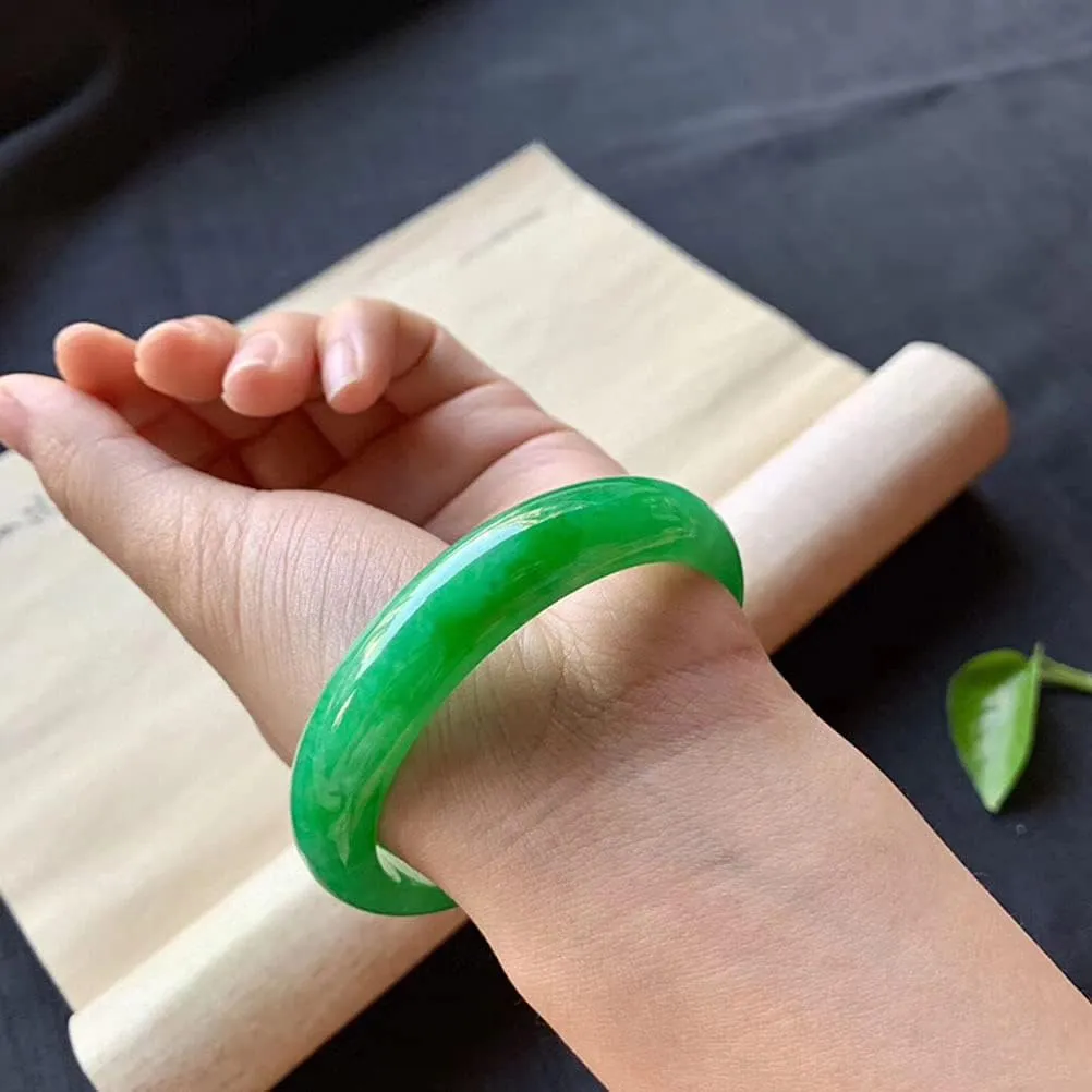Jade Bangle Bracelet for Women Full Green Natural Burmese Jadeite Jewellery Gift with Certificate