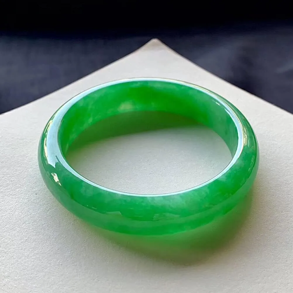 Jade Bangle Bracelet for Women Full Green Natural Burmese Jadeite Jewellery Gift with Certificate