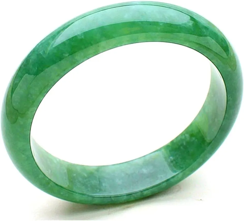 Jade Banglefor Women Natural Burmese Full Green Feng Shui Jadeite Bracelet Women Jewellery (Size : 58mm)