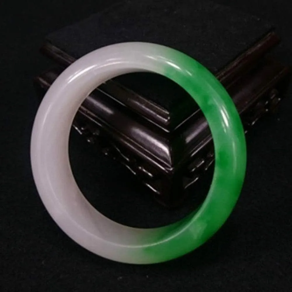 Jade Bracelet for Women, Natural Jade, Green, 62mm