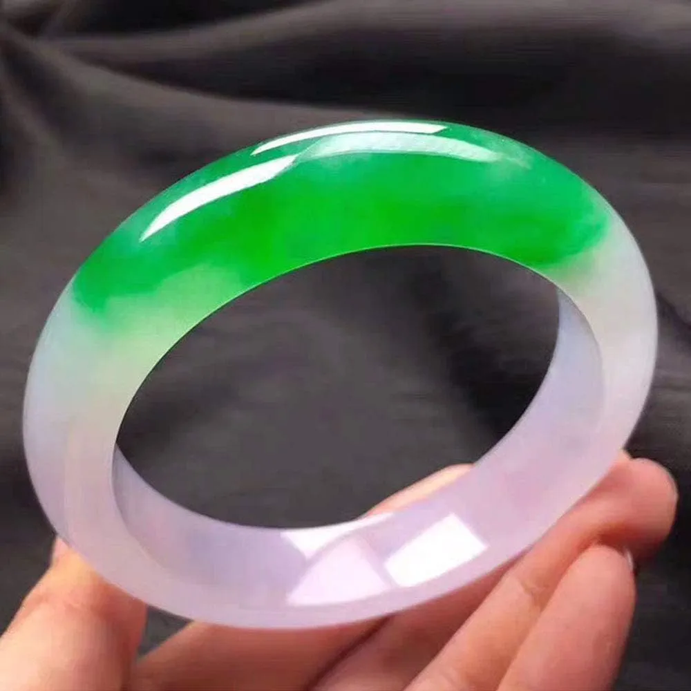 Jade Bracelet for Women, Natural Jade, Green, 62mm