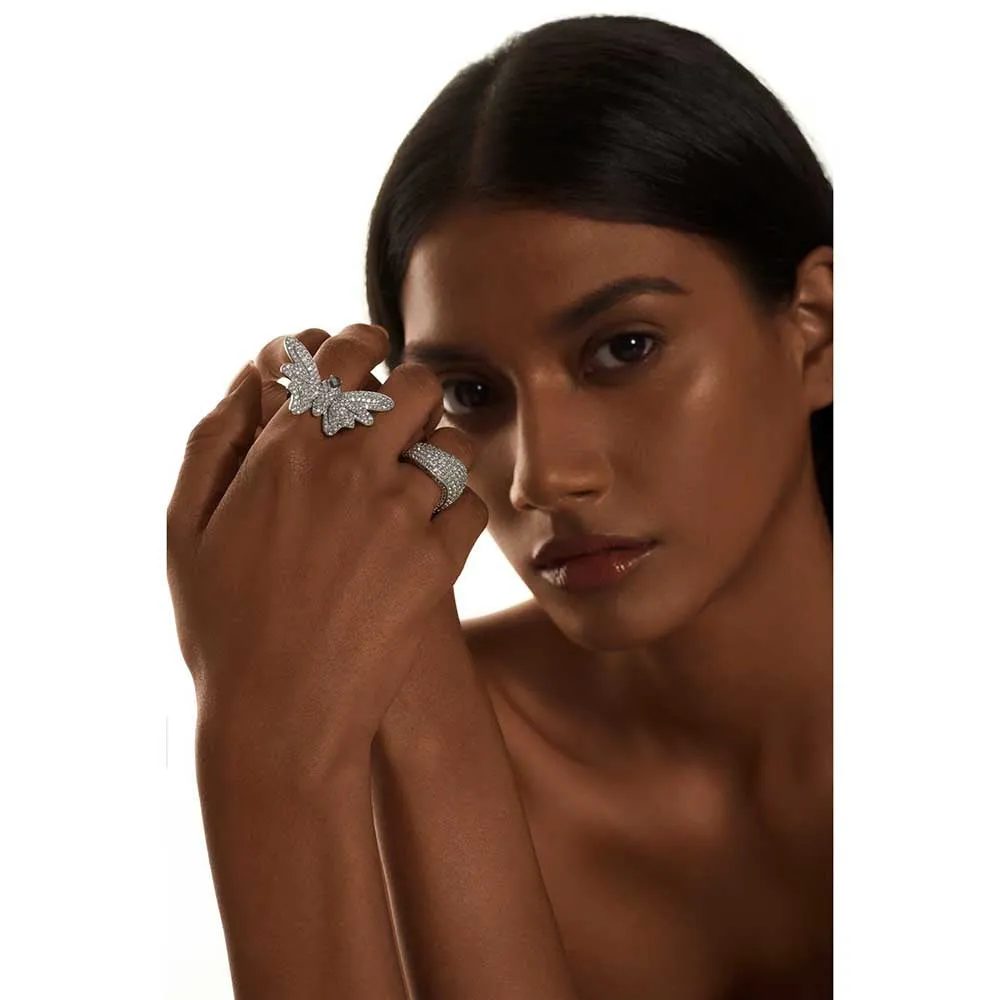 Kaj Fine Jewellery Butterfly Diamond Pave Ring in 18KT White Gold