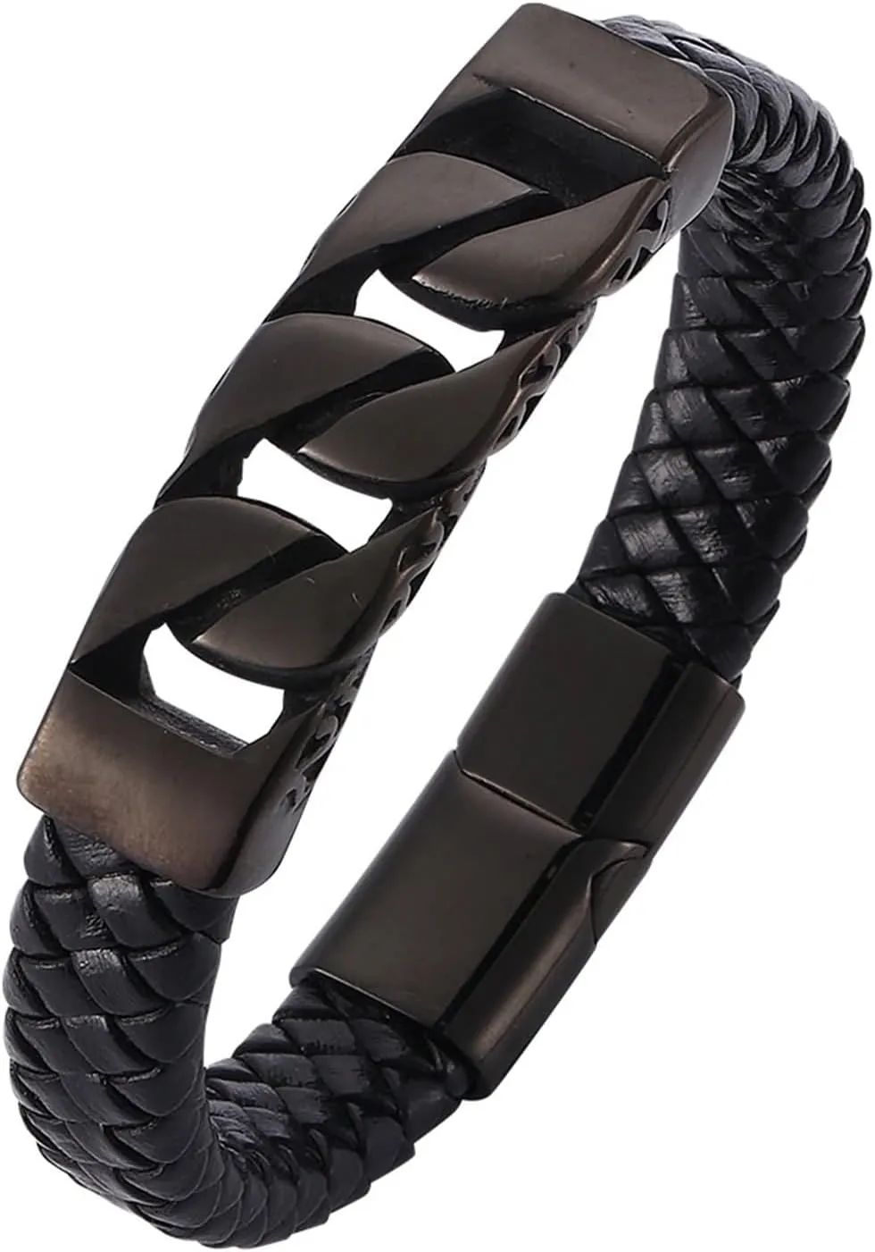 Leather Bracelets for Men Goth, Band Bracelets Braided Leather Cord Bracelet Elegant Bracelet