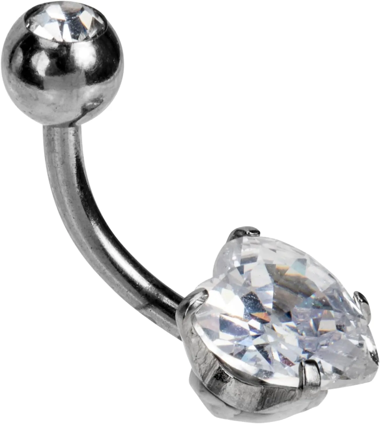 LIFKOME Elegant Belly Button Ring Navel Rings for Women Stainless Steel Rhinestones Comfortable and Fashionable Jewelry