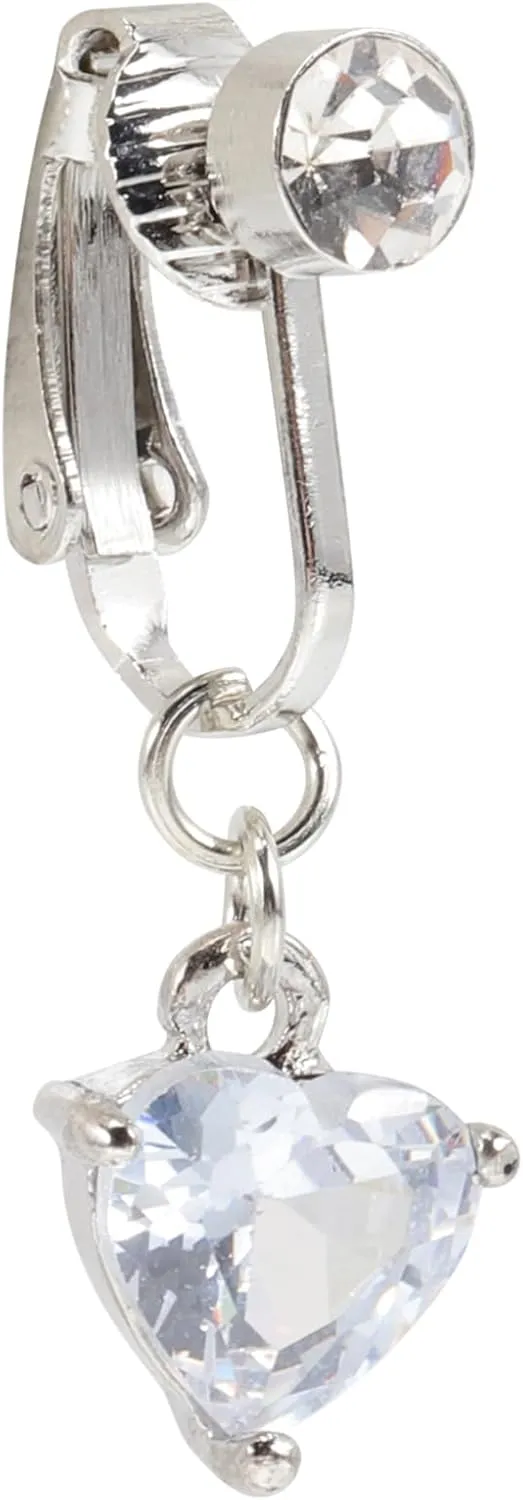 LIFKOME Zircon Fake Belly Ring Non Piercing Navel Hoop Clip on Belly Button Jewelry Women's Fashion Simple Design