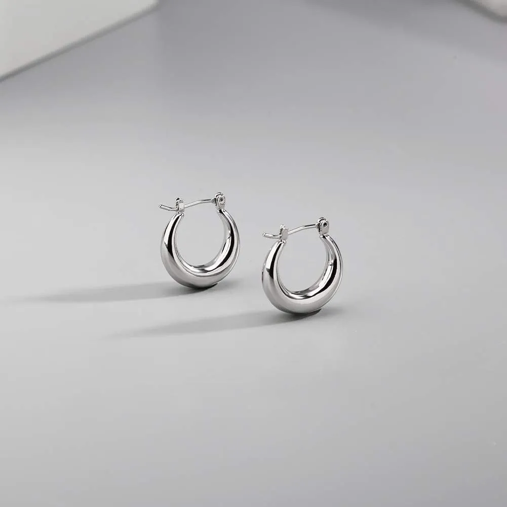 LILIE&WHITE Chunky Gold Hoop Earrings for Women Cute Fashion Hypoallergenic earrings Minimalist Jewelry Gift