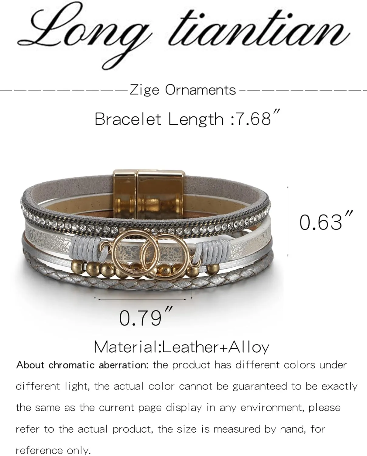 Long tiantian Leather Wrap Bracelets Western Jewelry for Women Stackable Layered Heart Bangle Cuff Bracelets Boho Jewelry Western Outfit for Women Birthday Gifts