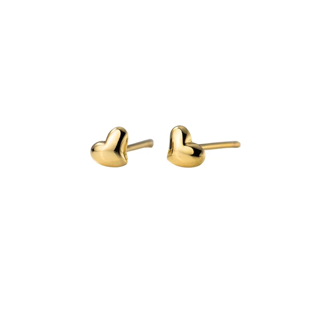 Love in Miniature: 925 Sterling Silver Heart Stud Earrings - Minimalist and Elegant (silver)