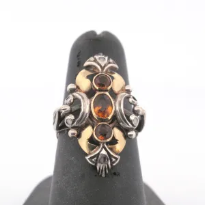 Madiera Topaz and Diamond Portguese Gold Ring, Victorian Georgian. rgvc110