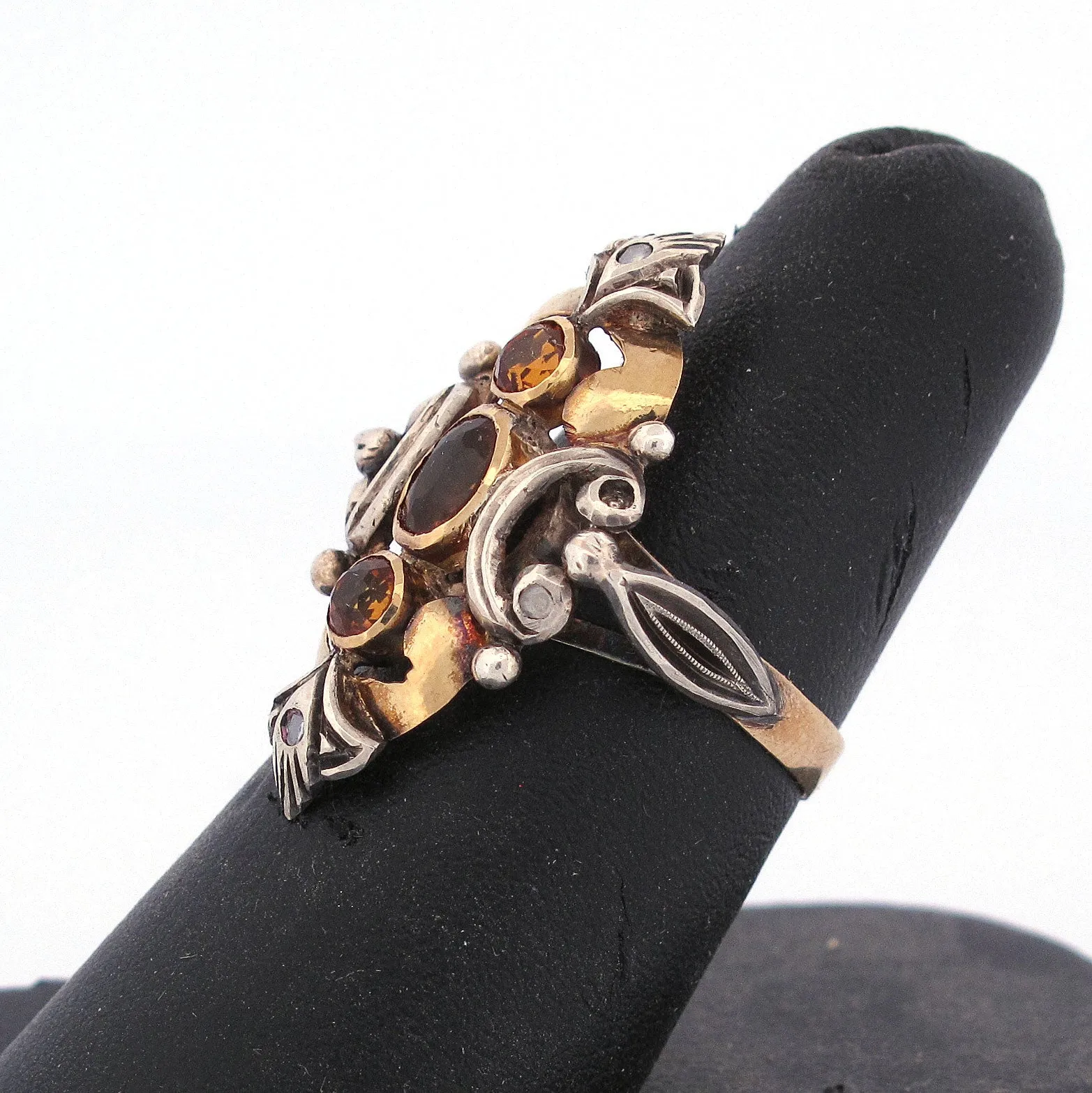 Madiera Topaz and Diamond Portguese Gold Ring, Victorian Georgian. rgvc110