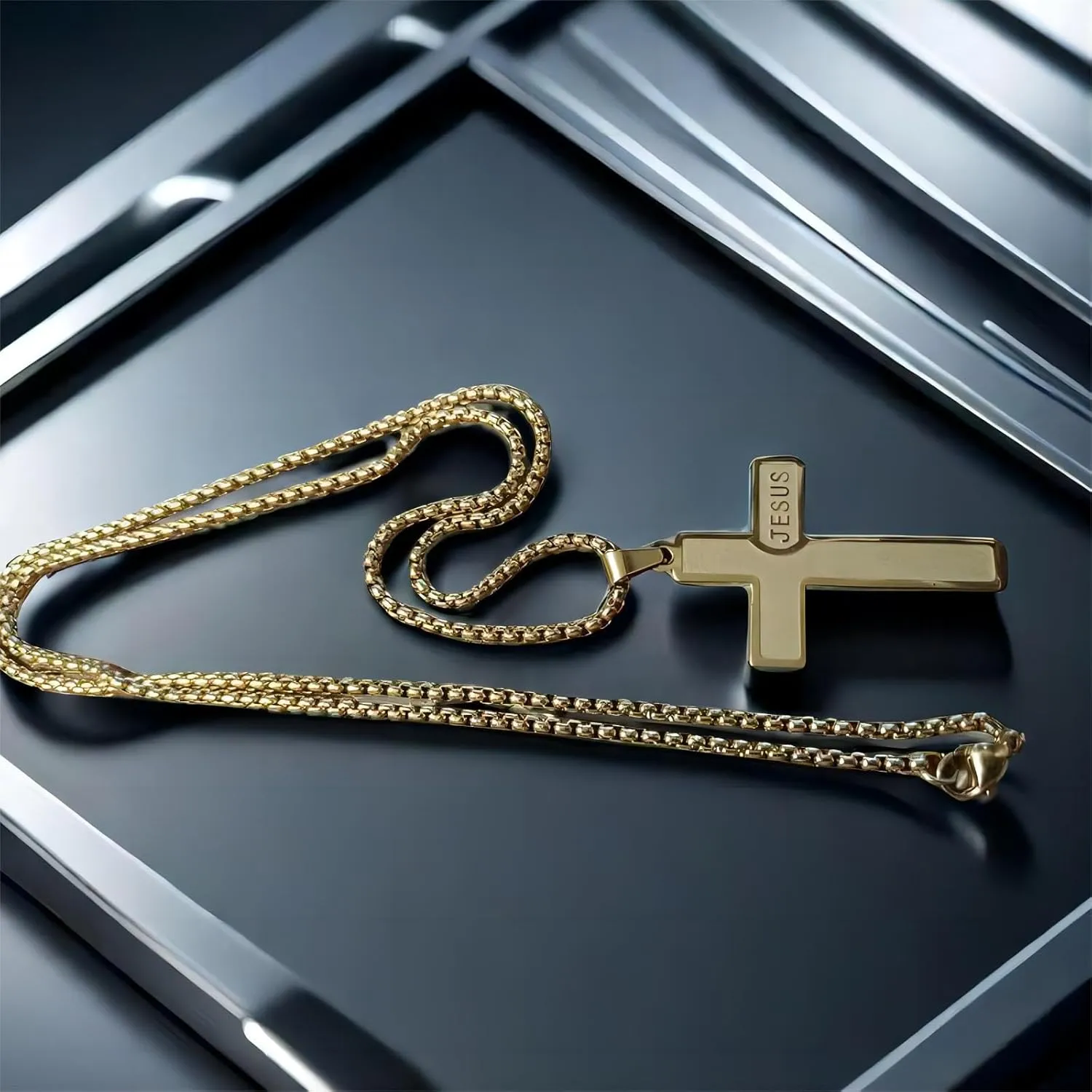 Mens Cross Necklaces Stainless Steel Cross Pendant Necklace For Men