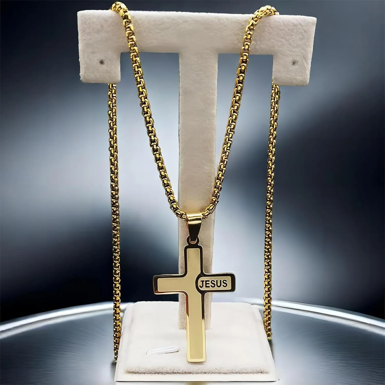 Mens Cross Necklaces Stainless Steel Cross Pendant Necklace For Men