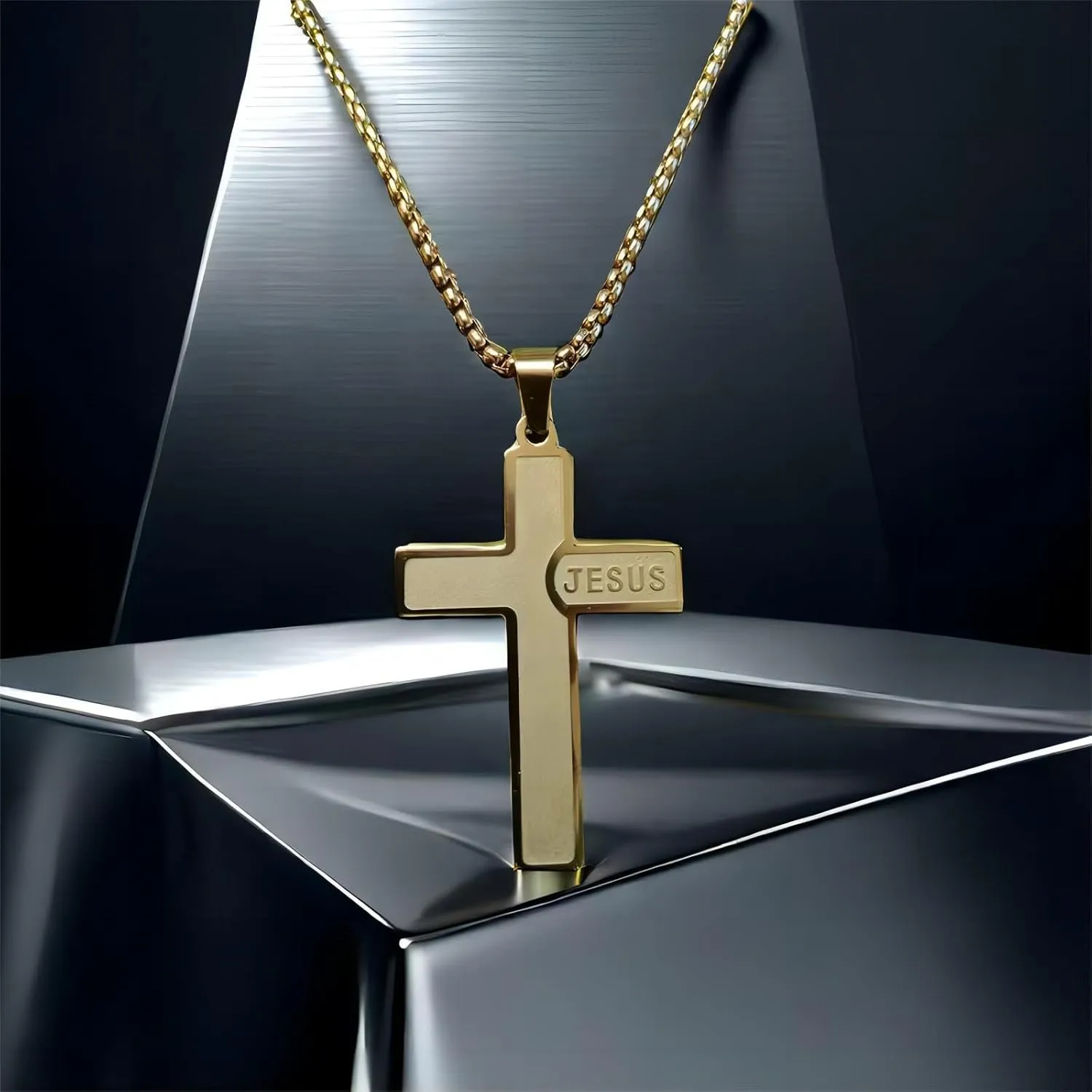 Mens Cross Necklaces Stainless Steel Cross Pendant Necklace For Men