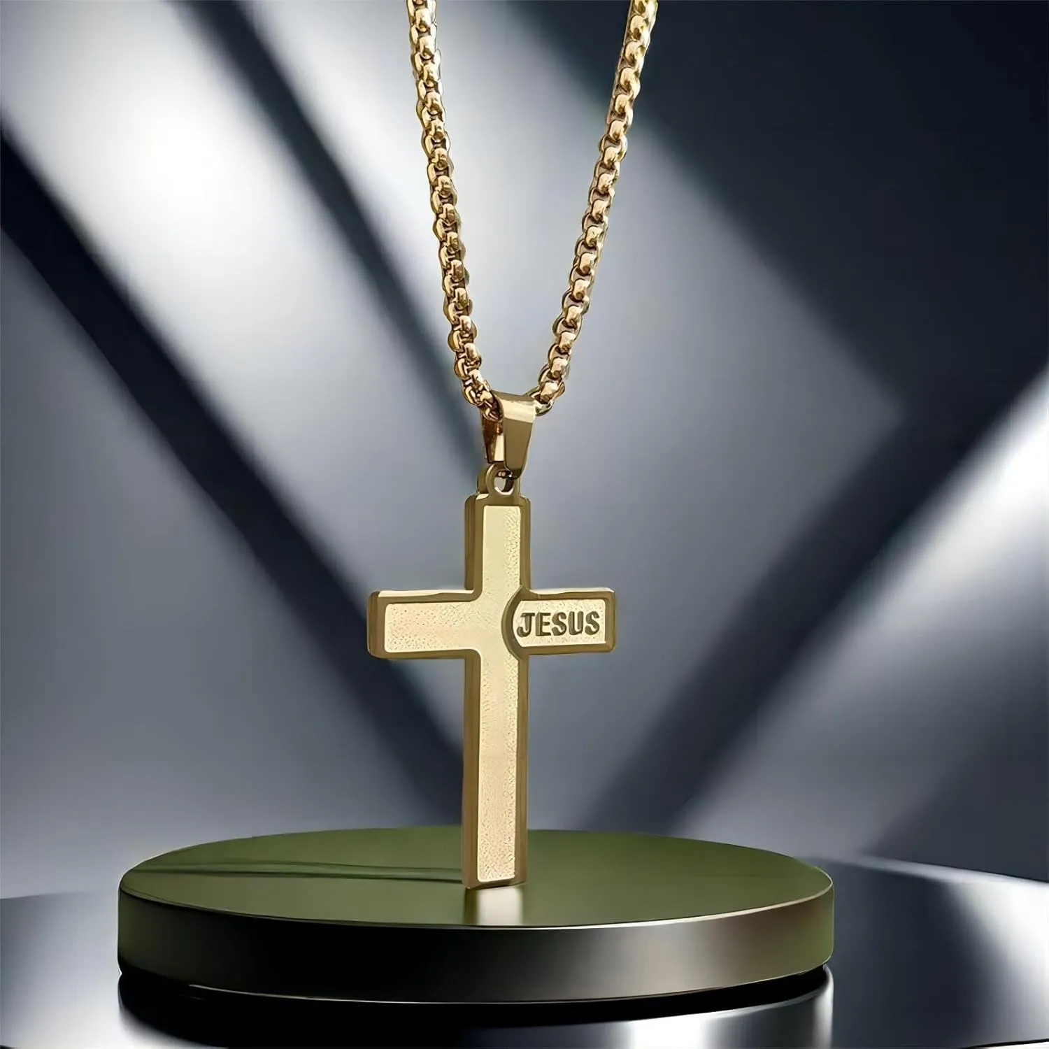 Mens Cross Necklaces Stainless Steel Cross Pendant Necklace For Men