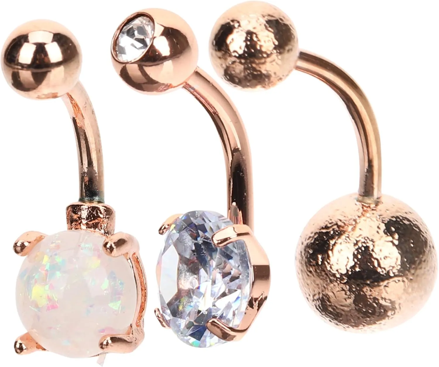 Metal Belly Button Rings Pack of 3 Elegant Navel Piercing Jewelry Stainless Steel Belly Rings Comfortable to Wear