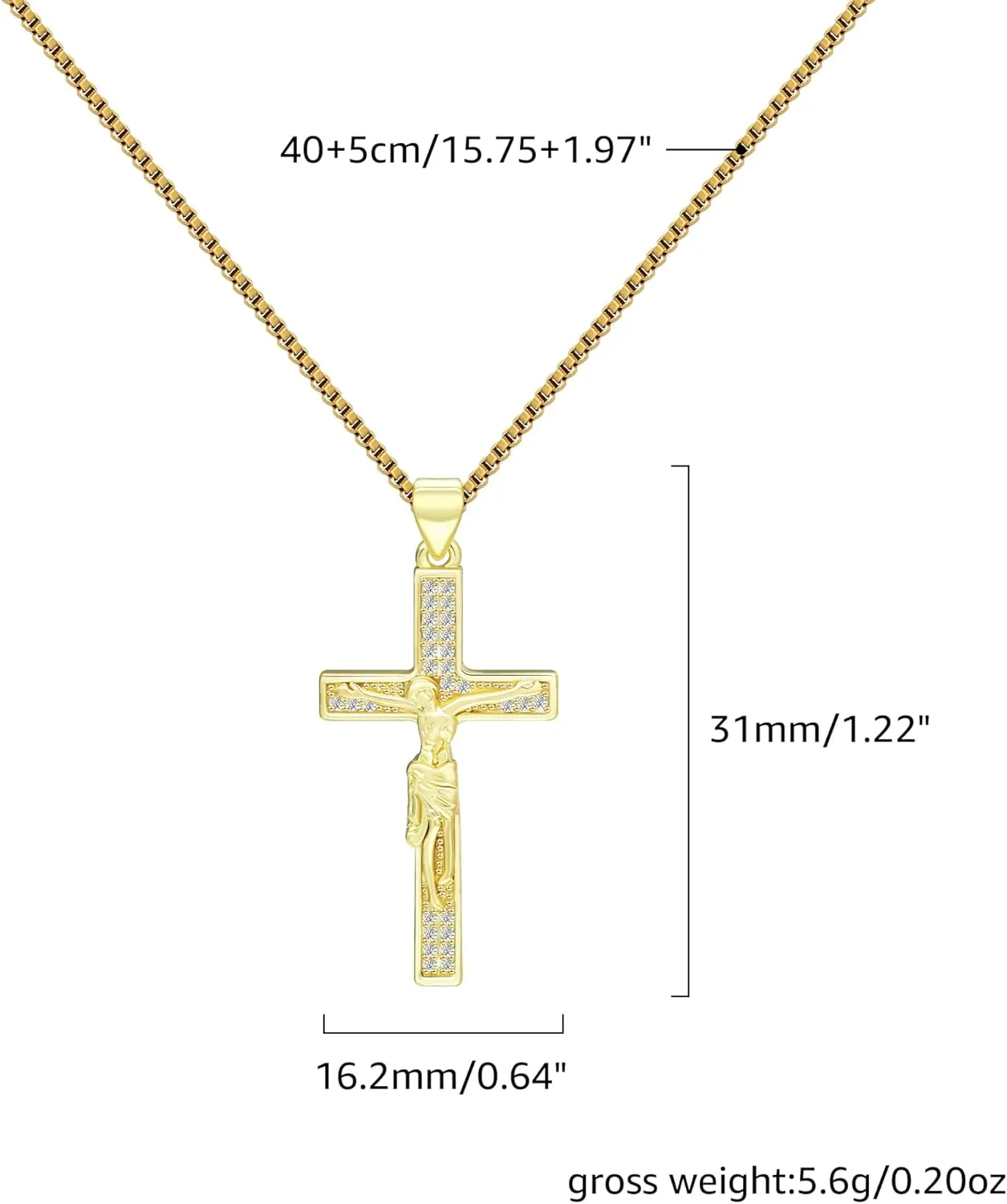 MISS RIGHT Cross Necklace, 18K Gold Silver Plated Cubic Zirconia Cross Necklace for Women | Cross Faith Pendant Necklaces Trendy Stainless Steel Minimalist Jewelry Gifts Gold Mens Cross Necklaces