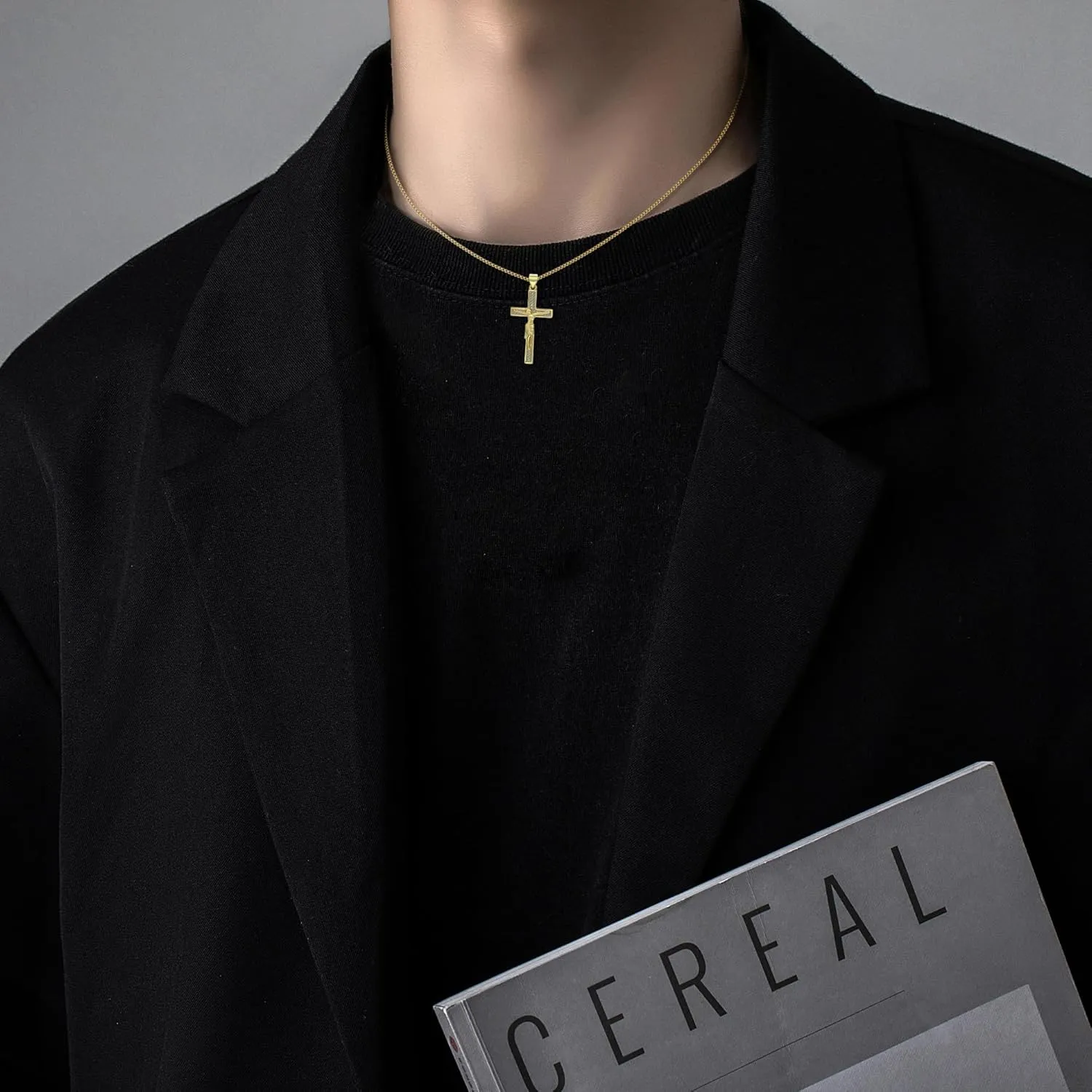 MISS RIGHT Cross Necklace, 18K Gold Silver Plated Cubic Zirconia Cross Necklace for Women | Cross Faith Pendant Necklaces Trendy Stainless Steel Minimalist Jewelry Gifts Gold Mens Cross Necklaces