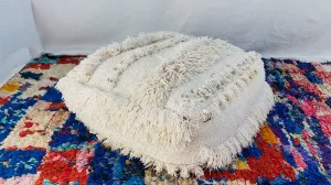 Moroccan Pouf/Floor Pillow. Handira Wedding Blanket. Cotton. Spectacular! 0103