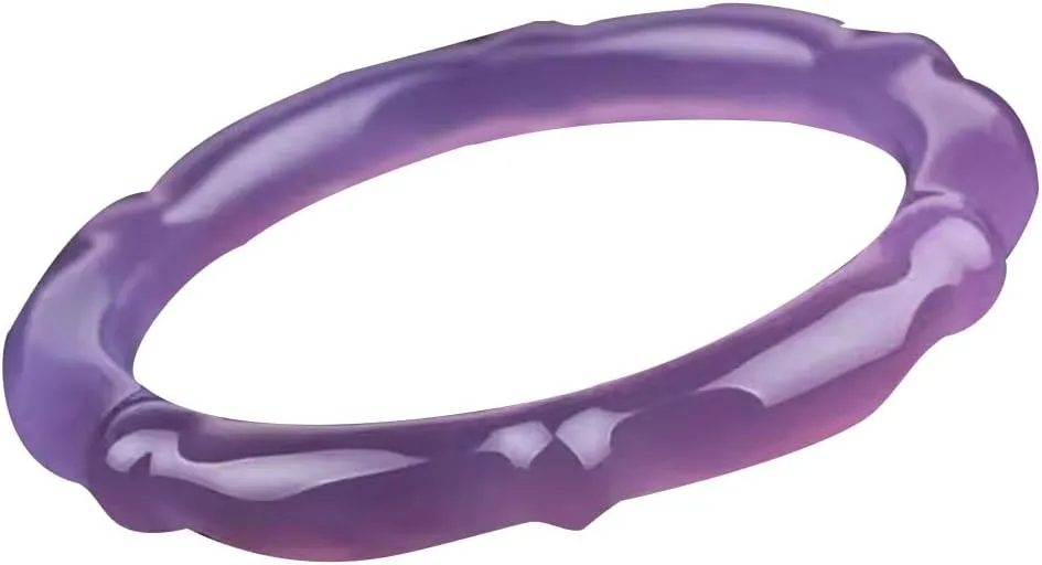 Natural Agate Bamboo Knot Fried Dough Twists Bracelet Ice Planted Imperial Purple Bracelet 58-62MM Fengshui Fashion Jade Bangle bracelet For Women Genuine