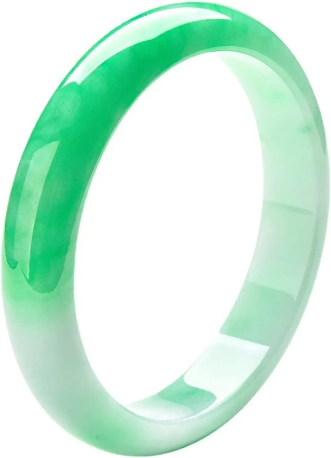 Natural Burmese Jade Bangle Bracelet Genuine Green Floating Flower Jadeite for Women Jewellery Box Gift with Certificate (Size : 62mm)