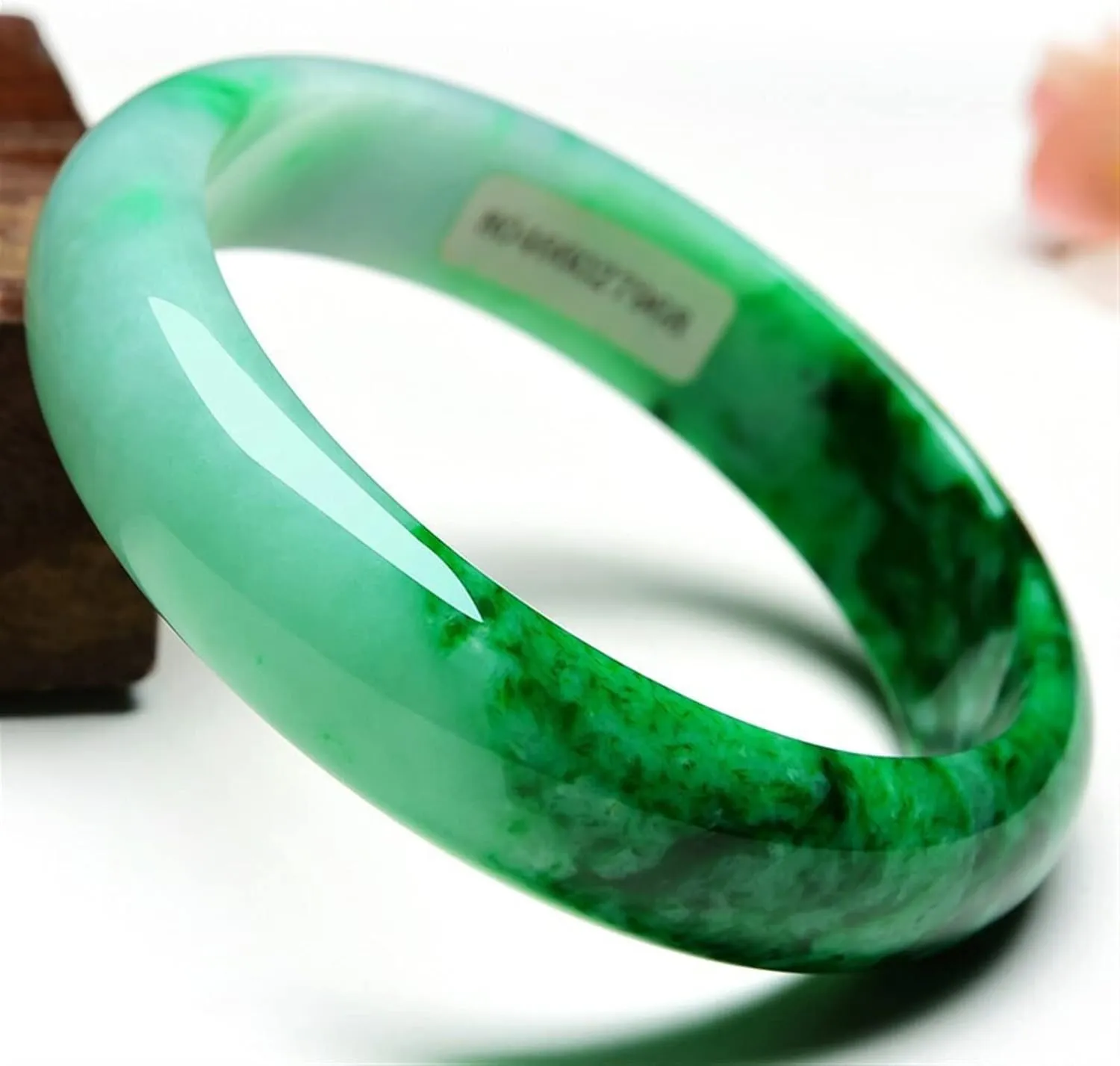 Natural Burmese Jade Bangle Bracelet Genuine Green Jadeite for Women Jewellery Box Gift with Certificate (Color : 58mm)