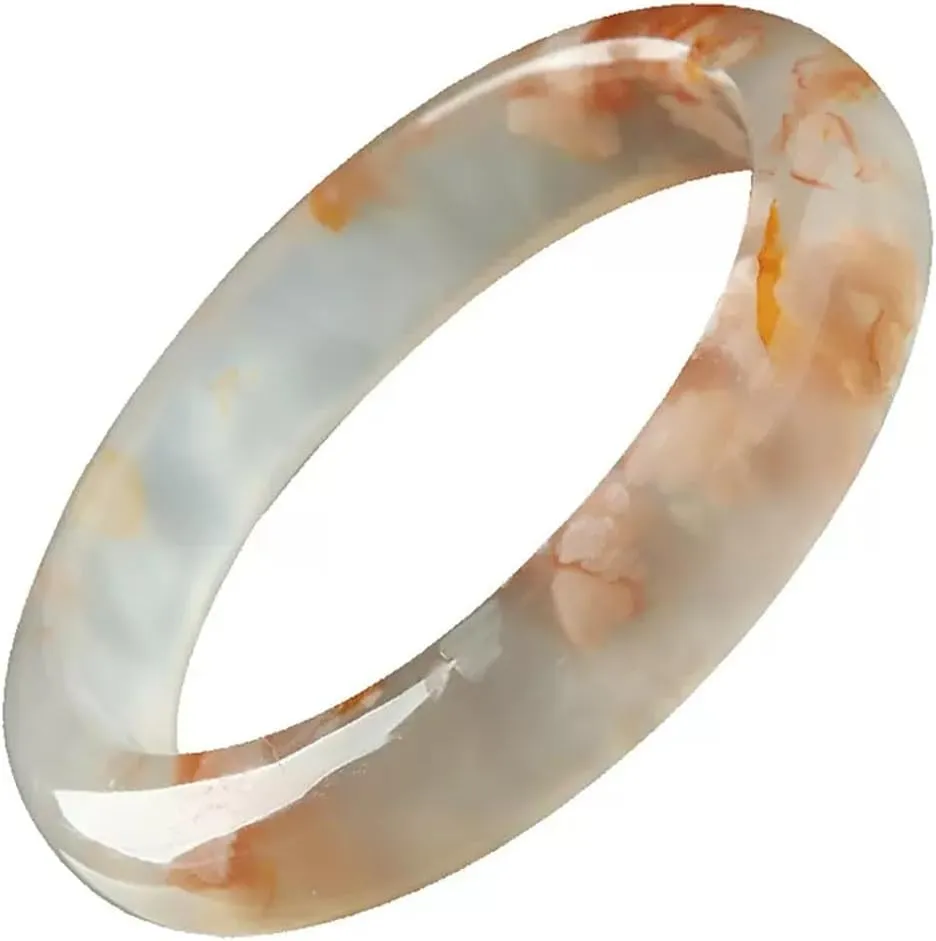 Natural Cherry Blossom Agate Bracelet Women's Ice Transparent Floating Flower Bracelet 58-62mm Fengshui Fashion Jade Bangle bracelet For Women Genuine