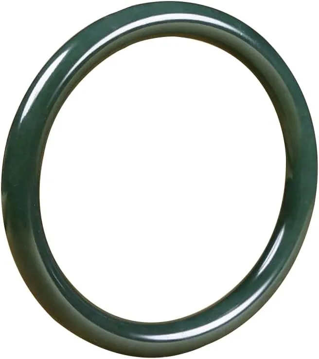 Natural Hetian Green Jade Round Strip Bangle 58-62 Fengshui Jade bracelet For Women Genuine