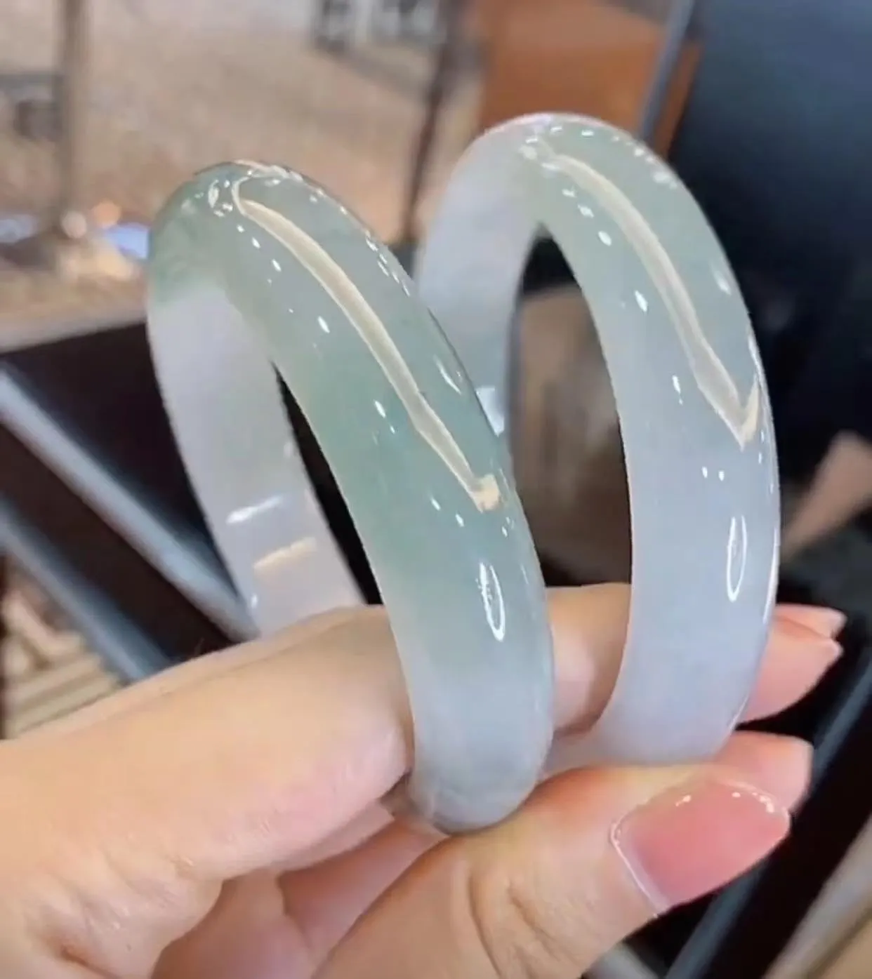 Natural Jade Bangle Bracelet for Women Genuine with 100% Grade A Jade Handmade Bracelets,Healing Protection Good Luck