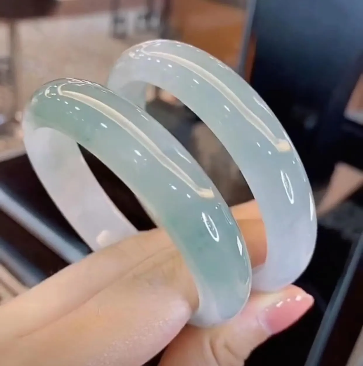 Natural Jade Bangle Bracelet for Women Genuine with 100% Grade A Jade Handmade Bracelets,Healing Protection Good Luck