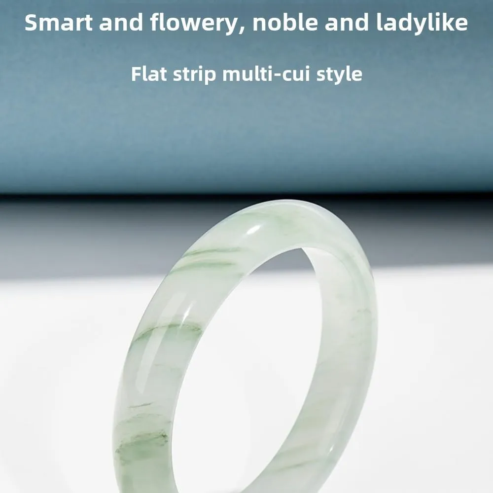 Natural Jade Bangle Bracelet, Light Green Jade, Traditional Chinese Style, With Jewelry Box Send your mom to your colleague
