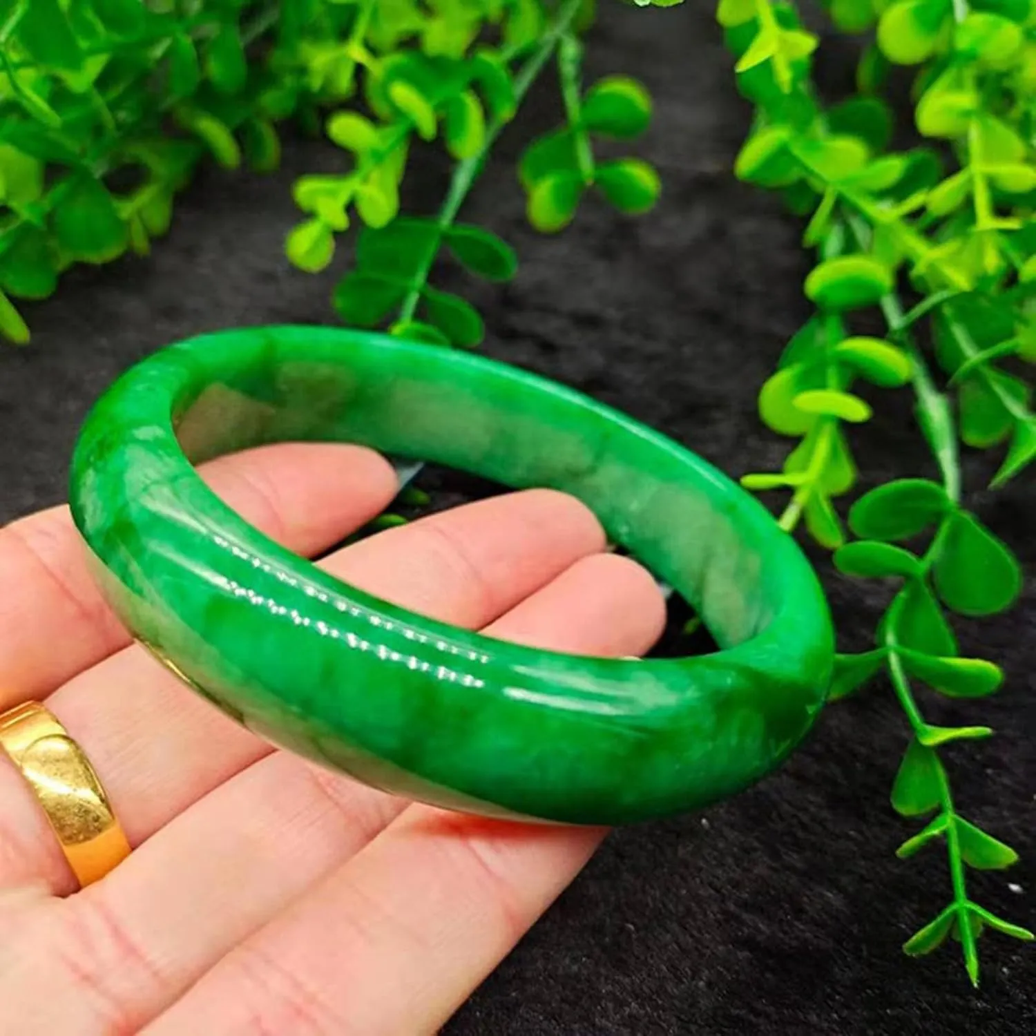 Natural Jade Bracelet, Genuine Full Green Jade Bracelet, Master Work, National Inspection Certificate, A Grade Variety