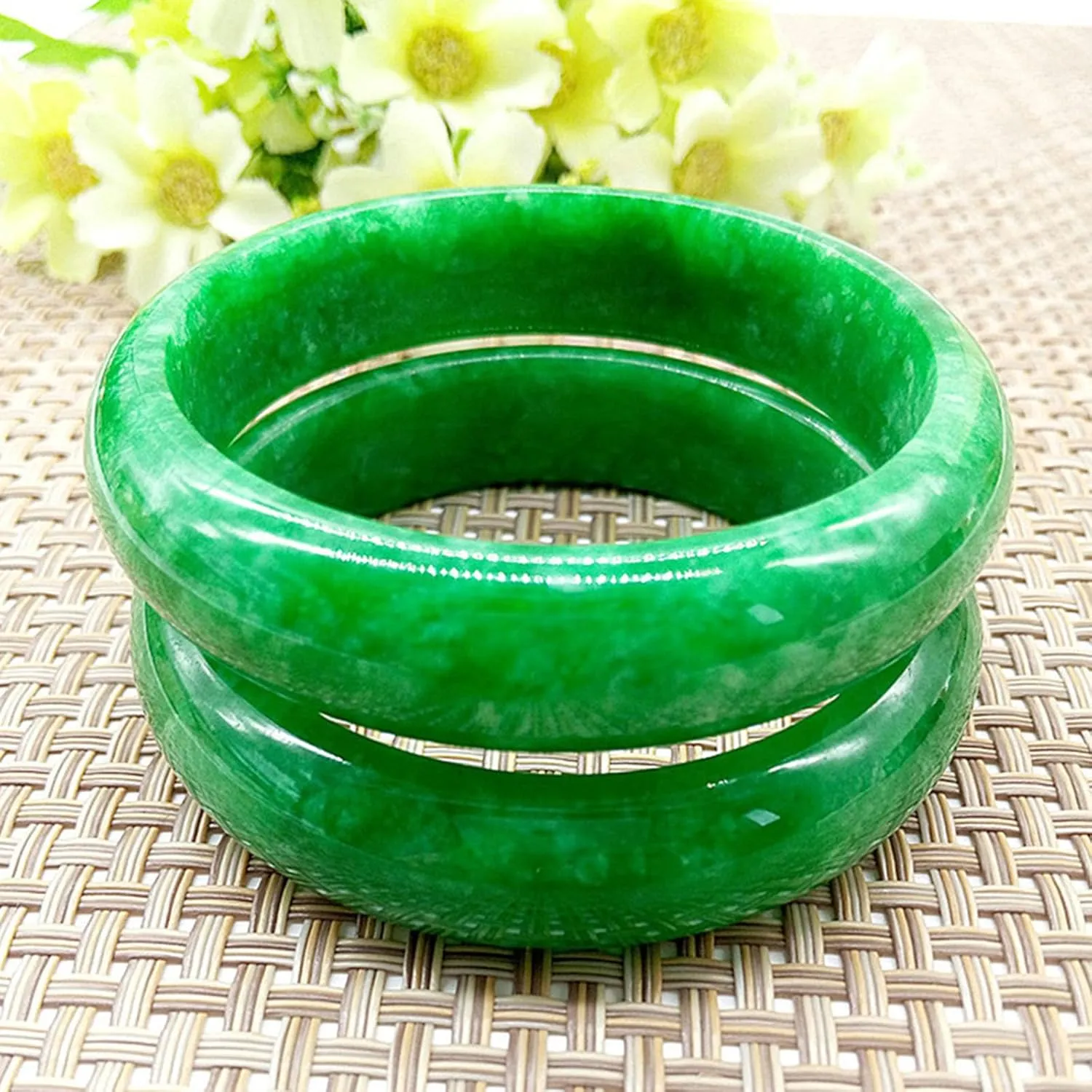 Natural Jade Bracelet, Genuine Full Green Jade Bracelet, Master Work, National Inspection Certificate, A Grade Variety