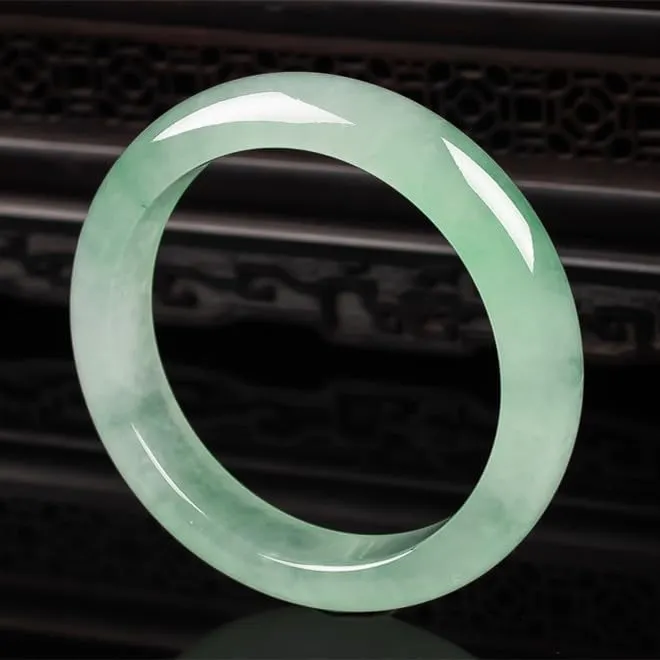 Natural Jade Bracelet Nephrite Jade Bangle Round Feng Shui Gemstone Dainty Jewelry Hetian Jade Bangle Bracelet for Women Mom Daughter
