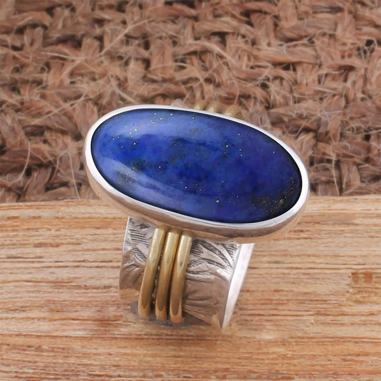 Natural Lapis Lazuli Ring 925 Silver Rings Band Ring Handmade Silver Ring Statement Ring Band Silver Ring Women Ring Gift For Her (8.5)