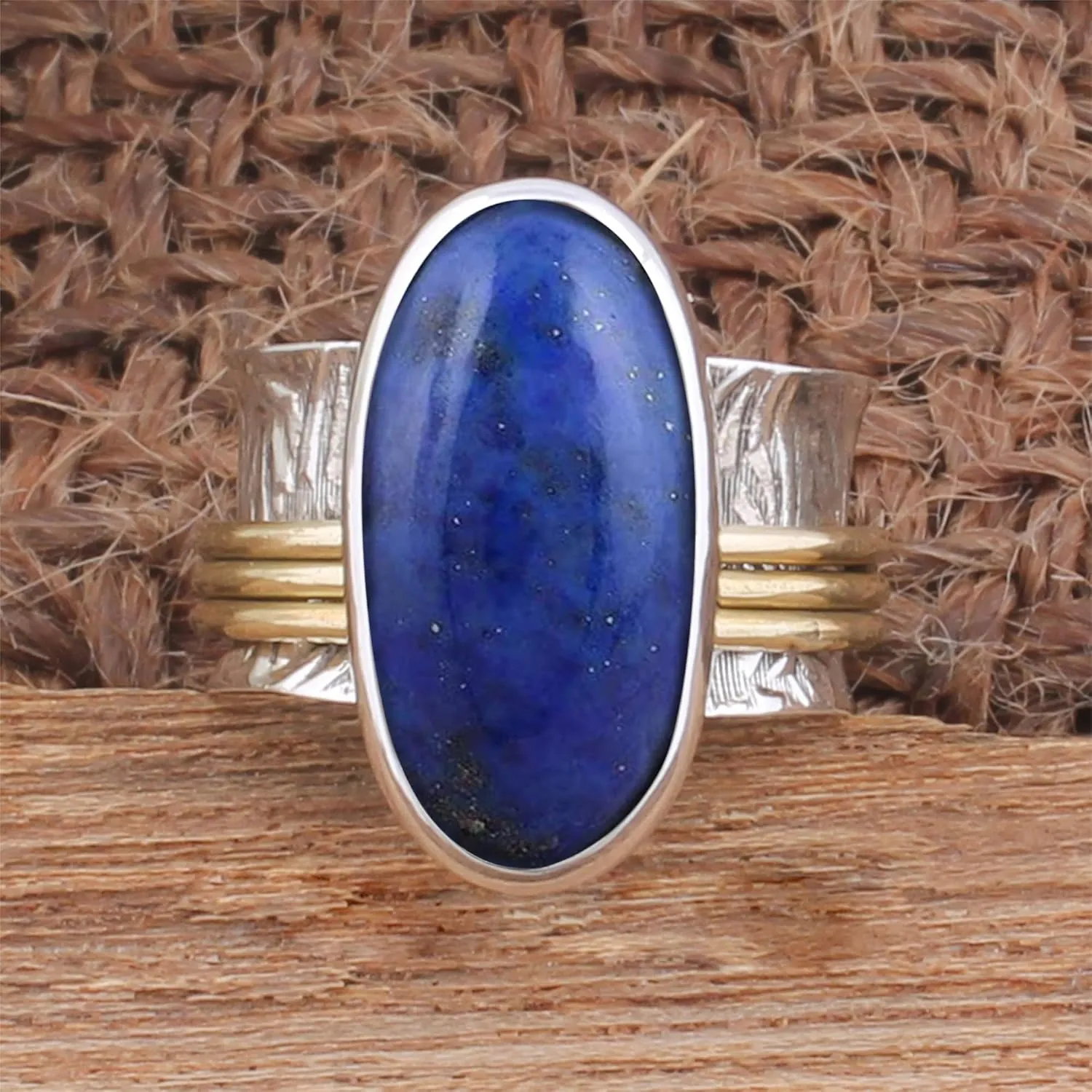 Natural Lapis Lazuli Ring 925 Silver Rings Band Ring Handmade Silver Ring Statement Ring Band Silver Ring Women Ring Gift For Her (8.5)