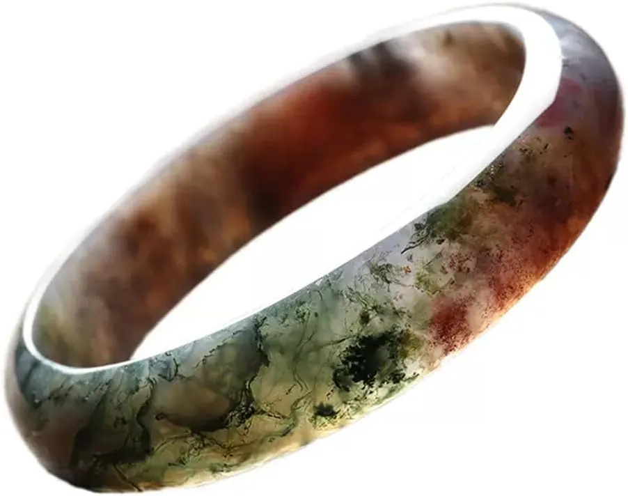 Natural Water Grass Agate Bracelet Women's Red and Green Dual Color Bracelet 58-62mm Fengshui Fashion Jade Bangle bracelet For Women Genuine