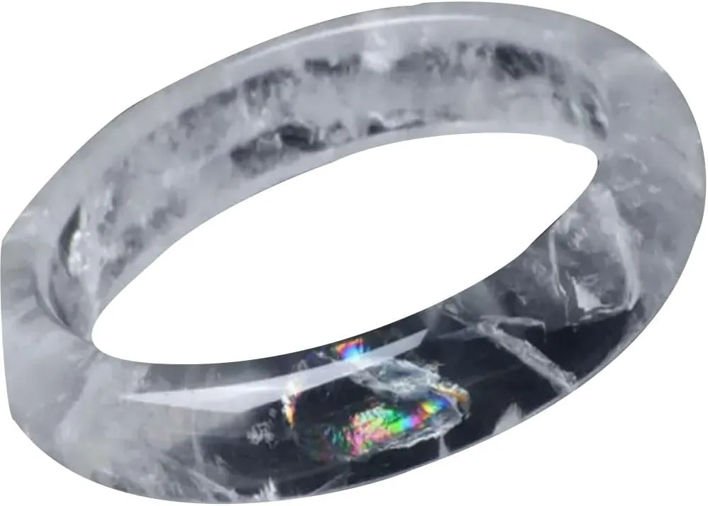 Natural White Crystal Bracelet Crystal Rainbow Acestre Bracelet 58-62mm Fengshui Fashion Jade Bangle bracelet For Women Genuine