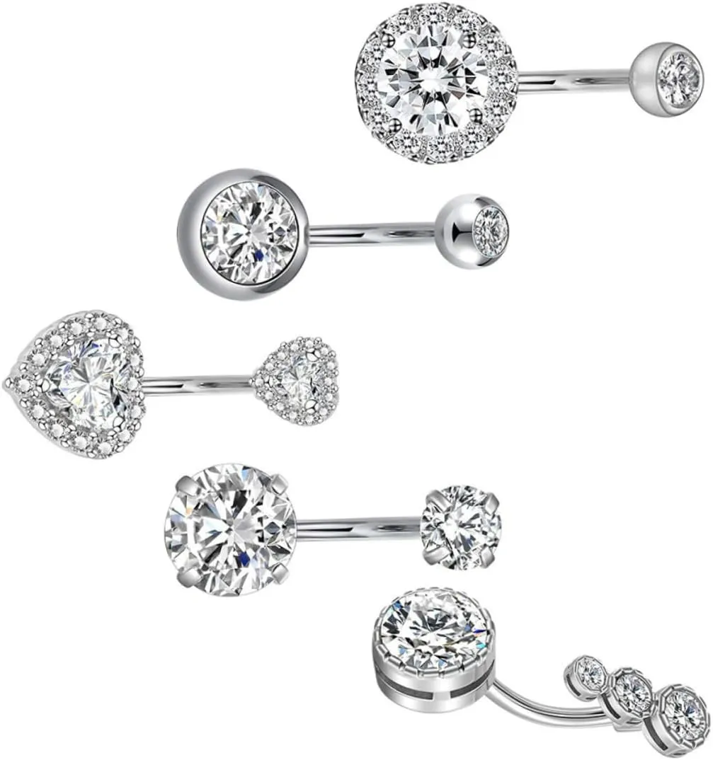 NOLITOY Rings Belly Button Rings Fashionable Navel Jewelry Set and for Women
