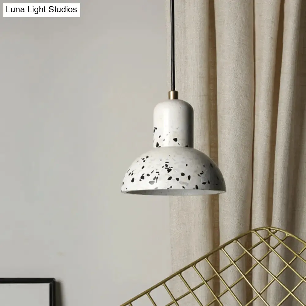 Nordic 1-Light Cement Urn Pendant Lamp - White and Black Ceiling Lighting for Restaurants