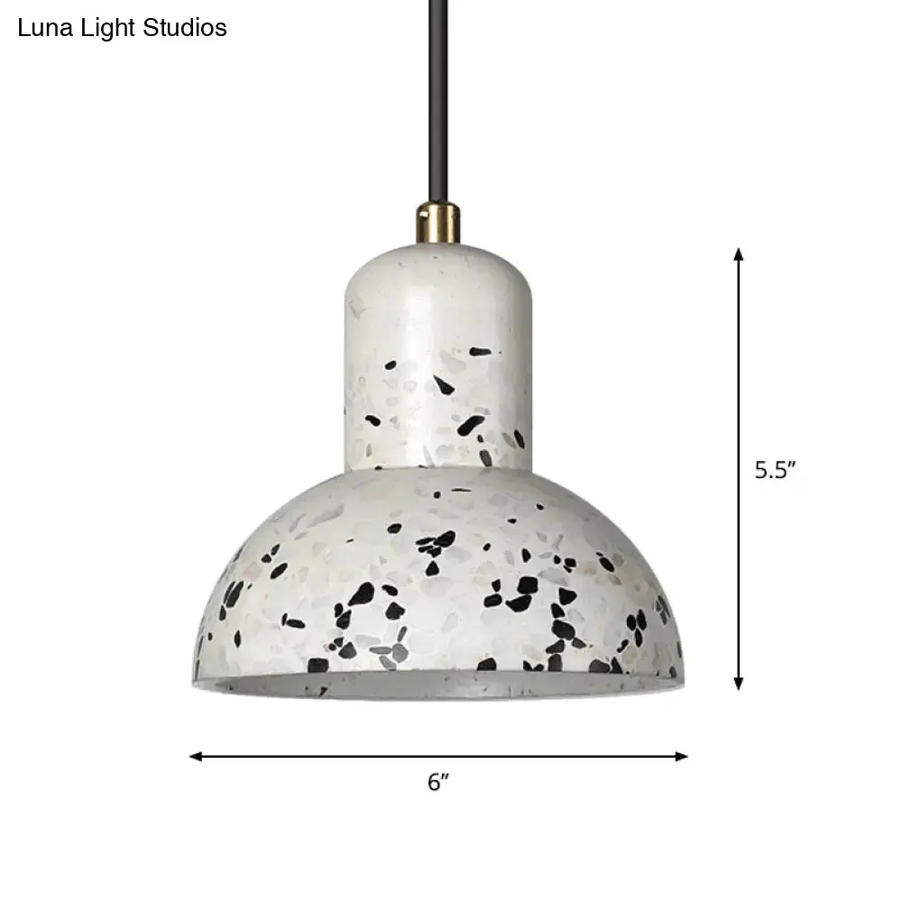 Nordic 1-Light Cement Urn Pendant Lamp - White and Black Ceiling Lighting for Restaurants