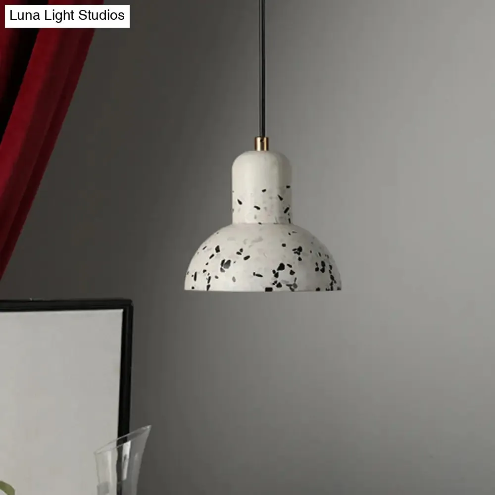 Nordic 1-Light Cement Urn Pendant Lamp - White and Black Ceiling Lighting for Restaurants