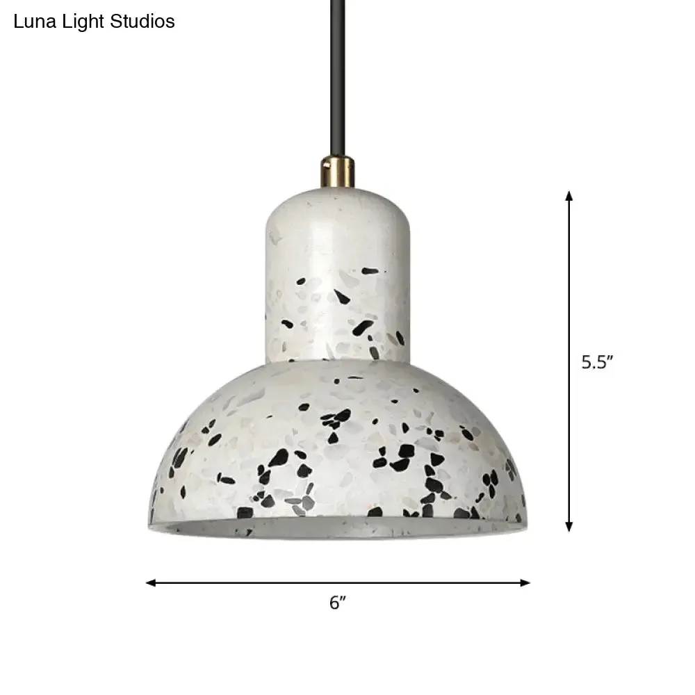 Nordic 1-Light Cement Urn Pendant Lamp - White and Black Ceiling Lighting for Restaurants